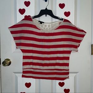 Red and White Striped Top